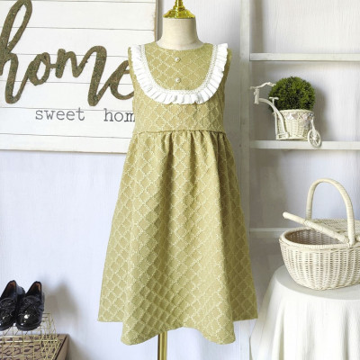 dress sleeveless casual square lace  - dress anak perempuan (ONLY 2PCS)